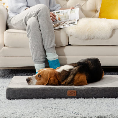 Cuscino Cane Grande in Memory Foam - Materassino Cane Sfoderabile & Impermeabile, Materasso Cane Antiscivolo, Tappetino Cane Lavabile, 104X74X9Cm, Grigio