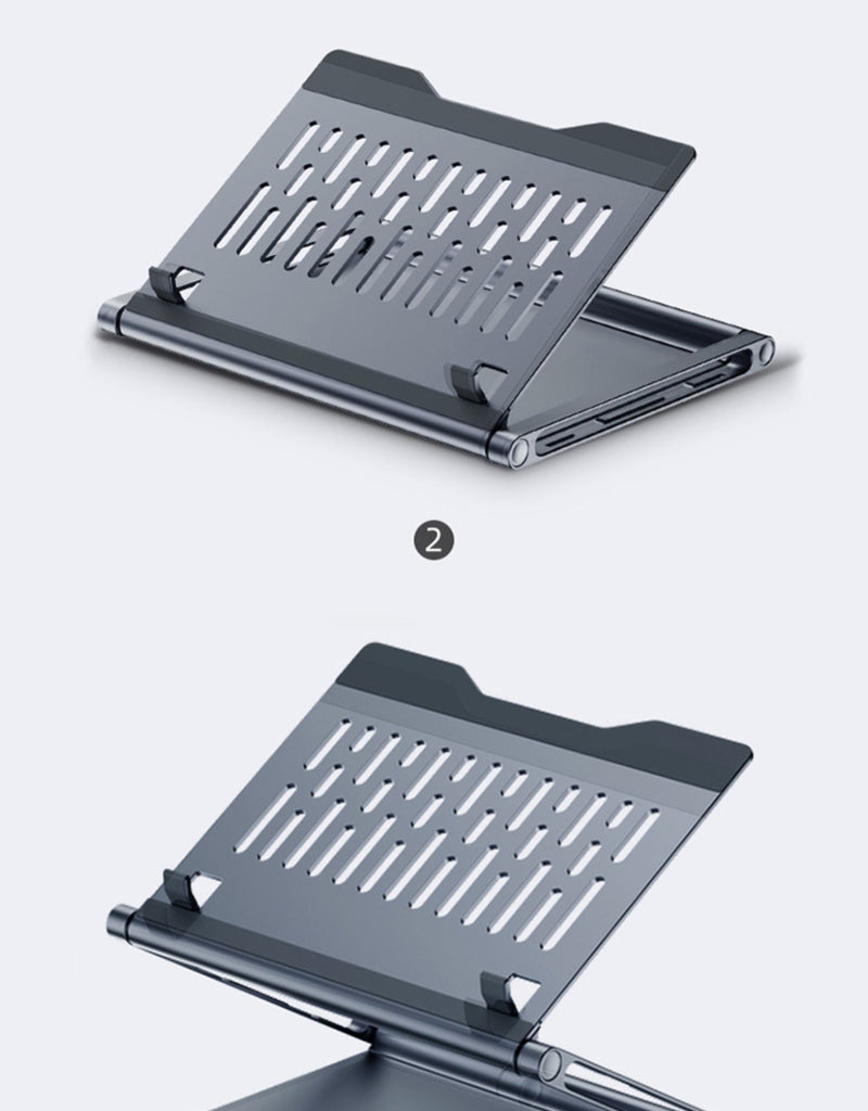 Lapstop Stand with 8-In-1 Docking Station