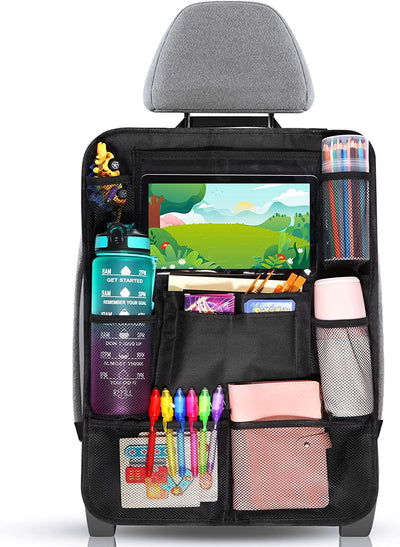 Protezione Sedile Auto Bambini - Copri Sedile Con 10 Tasche, Organizer per Sedile per Tablet Ipad 9.7'' E 10.5'', Organizzatore per Bottiglie Giocattoli Libri