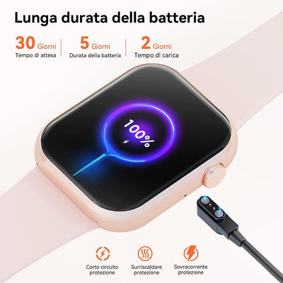 2023 Smartwatch Uomo Donna, 1,85'' Schermo Orologio Smartwatch Con Chiamata Bluetooth E Risposta Vivavoce, Smart Watch Con Contapassi, Cardiofrequenzimetro Da Polso, Orologio Fitness per Android Ios