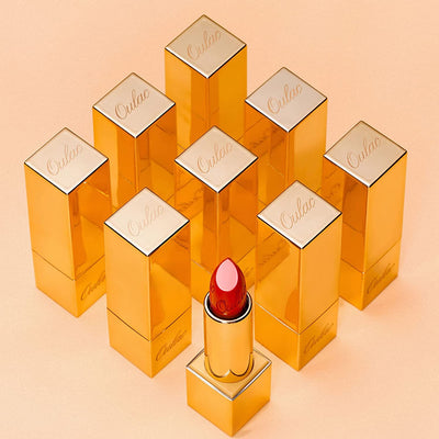 Rossetto Nudo Oro Lucido Metallico 3D, Rossetto Lunga Durata, Formula Idratante, Impermeabile,Vegan E Cruelty-Free, Rossetti a Copertura Totale, 4,3G Sahara Gold(10)